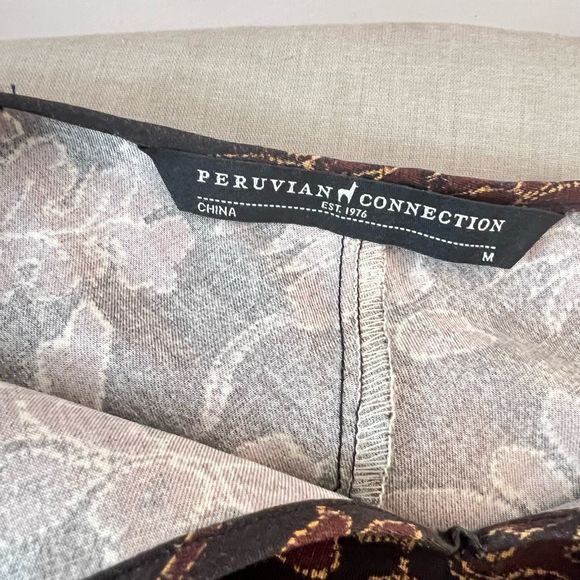 Peruvian connection brown mini floral attached wrap sundress size medium - Picture 9 of 11